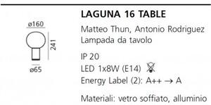 Artemide laguna 16 tavolo struttura bronzo