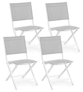 Set 4 Sedie Pieghevole da Giardino 47x57x88h cm Elin Bianco