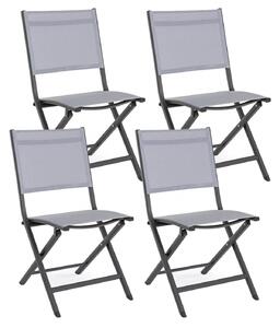 Set 4 Sedie Pieghevole da Giardino 47x57x88h cm Elin Antracite