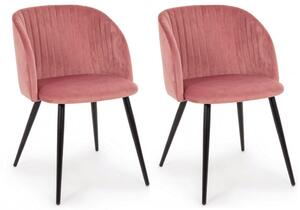 Set 2 Sedie 53x57x81,5h cm Queen Velvet Blush