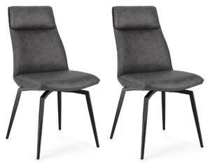 Set 2 Sedie 48x64x92h cm Lawrence Pu Antracite