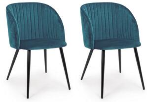 Set 2 Sedie 53x57x81,5h cm Queen Velvet Blu