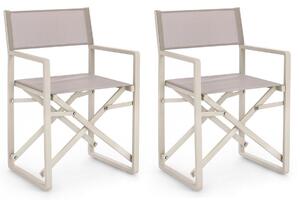 Set 2 Sedie Regista da Giardino 55x50,5x84,5h cm Konnor Rastin