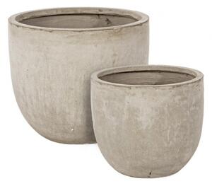 Set 2 Vasi Cement Basso Sabbia