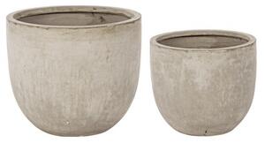 Set 2 Vasi Cement Basso Sabbia