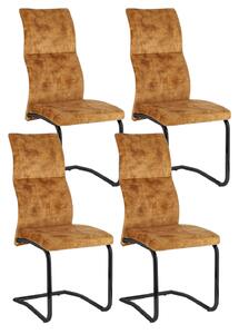 Set 4 Sedie 43,5x62x102h cm Thelma Velluto Giallo