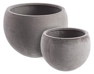 Set 2 Vasi Cement Sfera Grigio