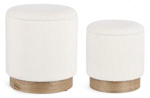 Set 2 Pouf Contenitore Zoya Bianco