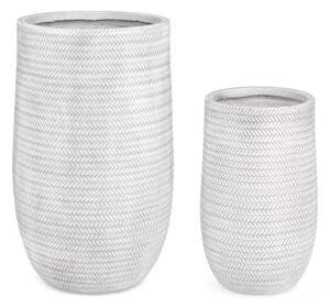 Set 2 Vasi Tressage Alto Bianco