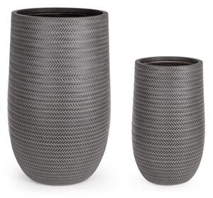 Set 2 Vasi Tressage Alto Antracite