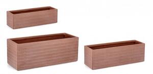 Set 3 Vasi Tressage Rettangolari Terracotta