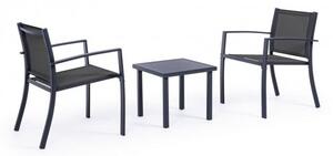 Set Tavolino e 2 Sedie da Giardino Auri Antracite