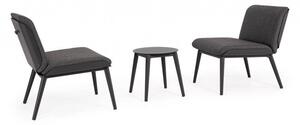 Set Tavolino e 2 Sedie da Giardino con Cuscini Isabela Antracite