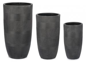 Set 3 Vasi Rigo Antracite Alto