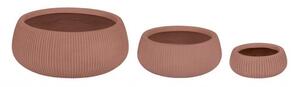 Set 3 Vasi Ribbed Bomb Terracotta Basso