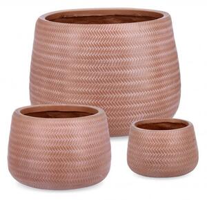 Set 3 Vasi Tressage Terracotta
