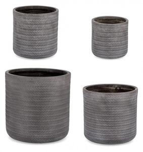 Set 4 Vasi a Cilindro Tressage Antracite