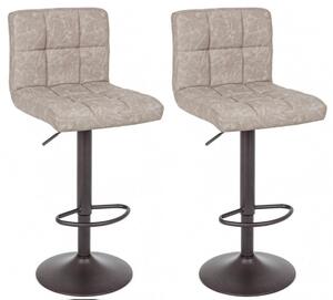 Set 2 Sgabelli Bar 42x51x92/113h cm Greyson Grigio Chiaro Vintage