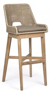Sgabello Bar con Cuscini 49x57x112h cm Hesperia Tortora