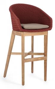 Sgabello Bar con Cuscini 56x57x110h cm Coachella Scarlet