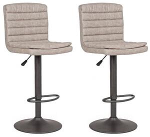 Set 2 Sgabelli Bar 41x50x94,5/115,5h cm Connor Grigio Chiaro Vintage