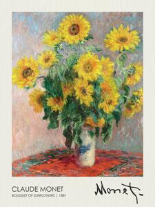 Riproduzione Bouquet of Sunflowers 1881, Claude Monet