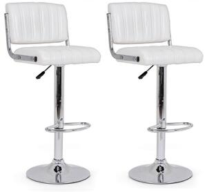 Set 2 Sgabelli Bar 46x51,5x88,5/109,5h cm Barclay Bianco