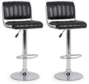 Set 2 Sgabelli Bar 46x51,5x88,5/109,5h cm Barclay Nero