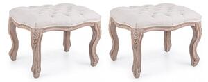 Set 2 Sgabelli Poggiapiedi 53x42x38h cm Diva Naturale