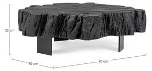 Tavolino 90x90x32h cm Keval Nero