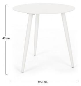 Tavolino Ø50x48h cm Ridley Bianco