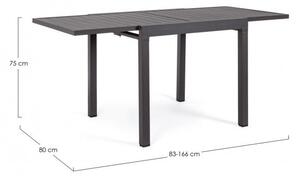 Tavolo Allungabile da Giardino 83-166x80x75h cm Pelagius Antracite