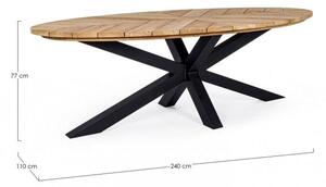 Tavolo 240x110x77h cm Palmdale Carbon