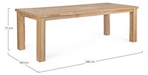 Tavolo da Giardino 240x100x77h cm Bounty Teak Riciclato