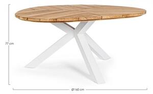 Tavolo Ø160x77h cm Palmdale Bianco
