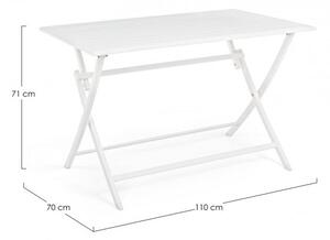 Tavolo Pieghevole da Giardino 110x70x71h cm Elin Bianco