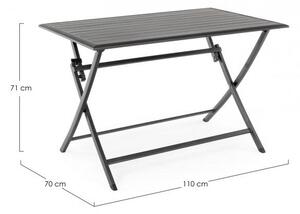 Tavolo Pieghevole da Giardino 110x70x71h cm Elin Antracite