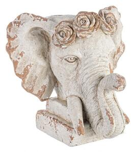 Vaso a Forma di Testa Elefante 48x38x43h cm Magnesia