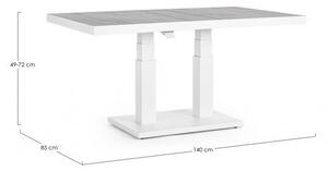 Tavolo da Giardino 140x85x49-72h cm Truman Bianco