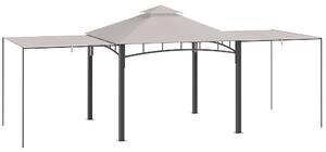 Gazebo da Giardino 3x3m con Tenda Parasole Laterale Cachi