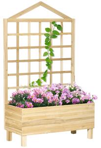 Fioriera da Esterno con Grigliato 90x43x150 cm in Legno di Abete Naturale