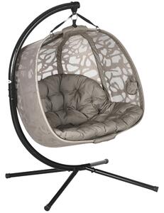 Amaca Dondolina 2 Posti da Giardino 130x103x172 cm in Acciaio e Poliestere Sabbia