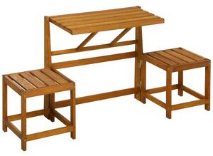 Set Tavolo e 3 Sedie da Giardino Pieghevoli in Legno Teak