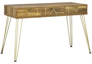 Consolle Fissa da Ingresso con 3 Cassetti 120x55x79 cm in Truciolato e Acciaio