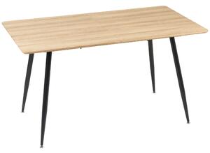 Tavolo da Pranzo per 4 Persone 140x80x76 cm in MDF e Acciaio Legno e Nero