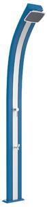 Doccia Solare da Esterno Giardino 30L Miscelatore e Lavapiedi Arkema Spring Fascia Inox Blu
