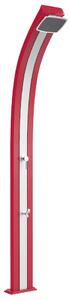 Doccia Solare da Esterno Giardino 30L Miscelatore e Lavapiedi Arkema Spring Fascia Inox Cherry
