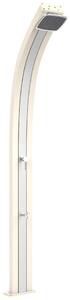 Doccia Solare da Esterno Giardino 30L Miscelatore e Lavapiedi Arkema Spring Fascia Inox Bianco Crem