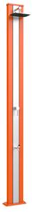 Doccia Solare da Esterno Giardino 30L Miscelatore e Lavapiedi Arkema Spring S Fascia Inox Arancio