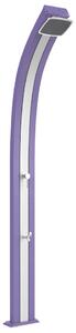 Doccia Solare da Esterno Giardino 30L Miscelatore e Lavapiedi Arkema Spring Fascia Inox Viola